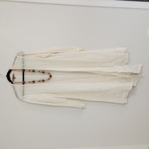 FLAX 100% linen long cream cardigan